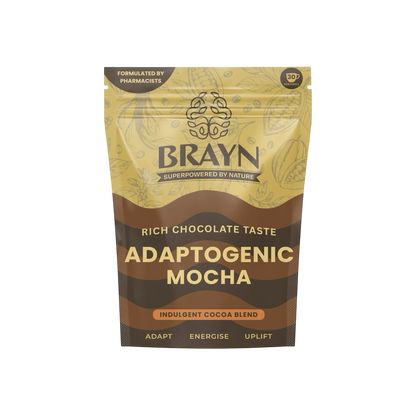 Brayn Adaptogenic Mocha packaging on a white background